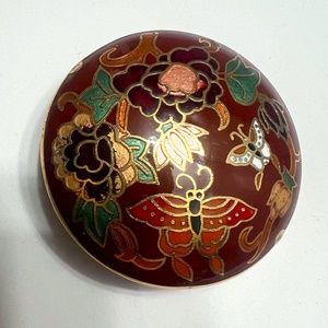 Dark Brown round cloisonné pendant
